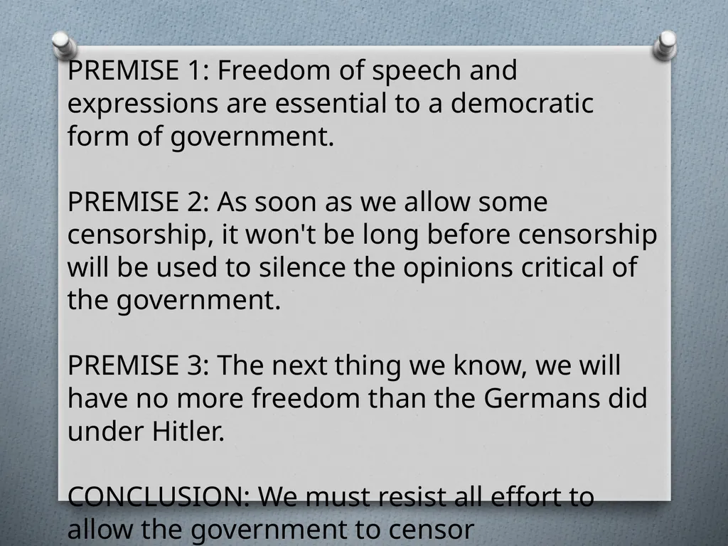 ARGUMENT OR NOT? Read the following passages and - slide 16 of 35
