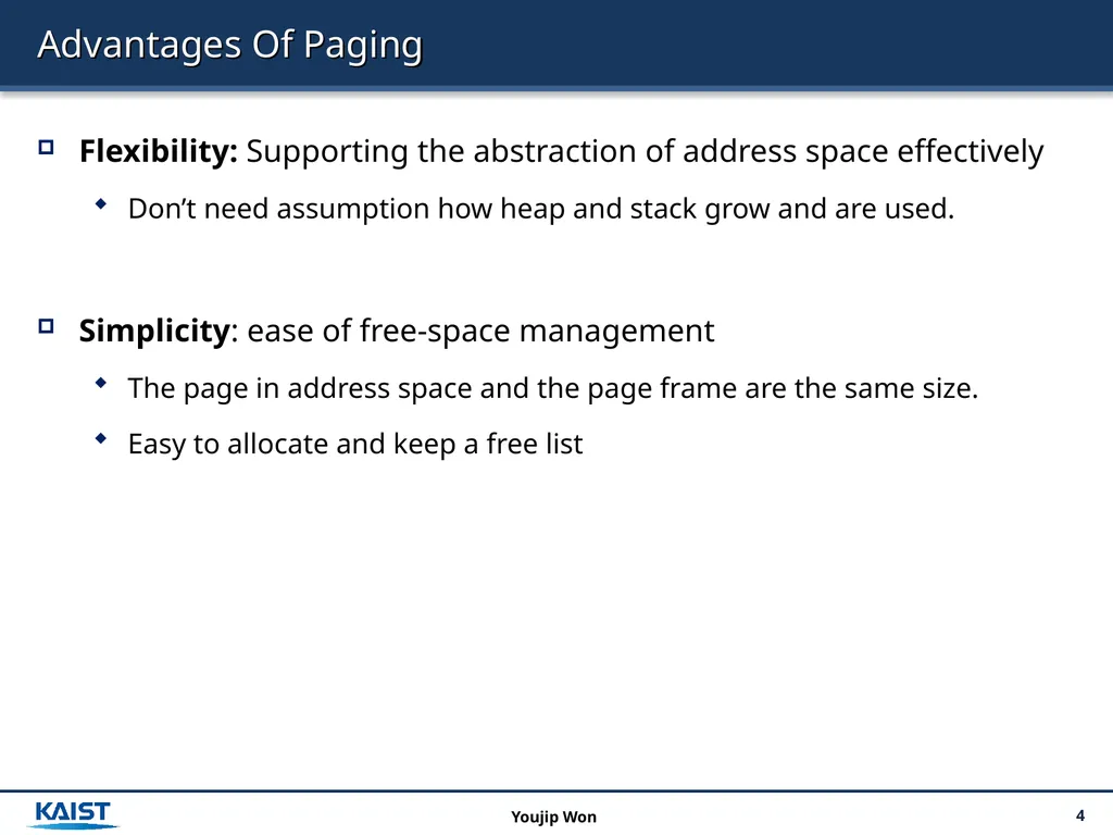 Operating Systems 18. Paging: Introduction 2 - slide 4 of 17