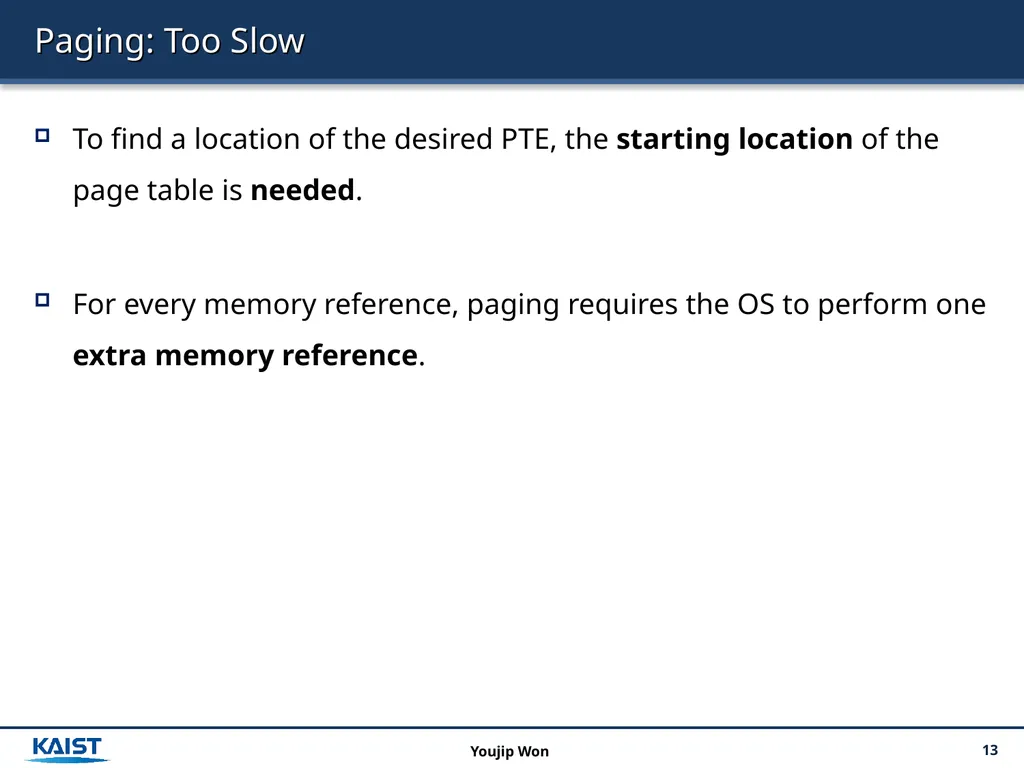 Operating Systems 18. Paging: Introduction 2 - slide 13 of 17