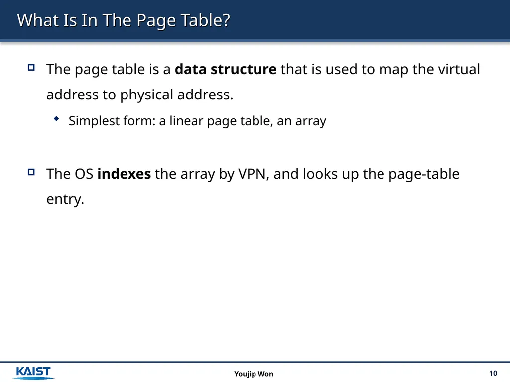 Operating Systems 18. Paging: Introduction 2 - slide 10 of 17
