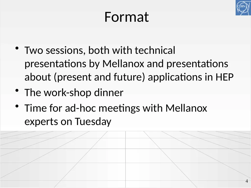 Technical workshop on InfiniBand for Trigger/DAQ - slide 4 of 8