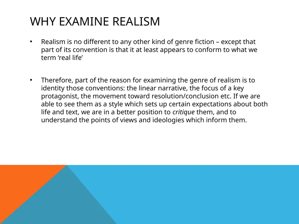 1. Realism and Literature 2. Writing the essay Dr - slide 9 of 23