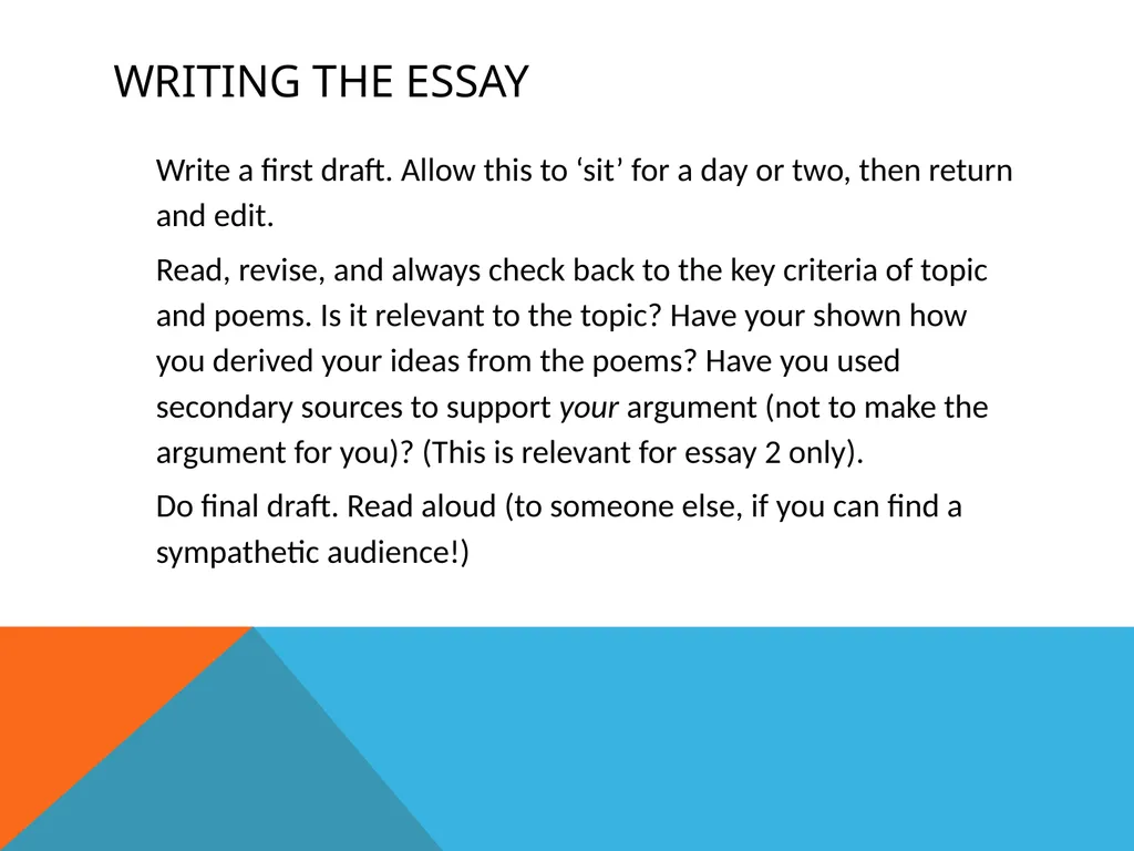 1. Realism and Literature 2. Writing the essay Dr - slide 17 of 23