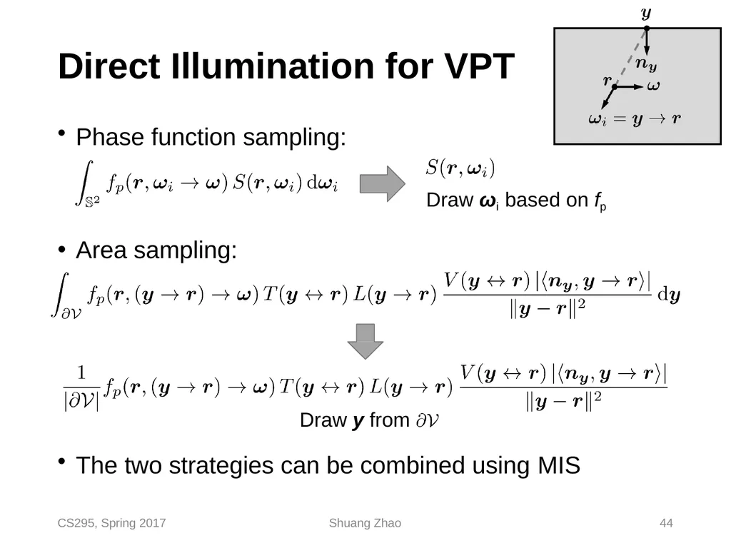 Radiative Transfer & Volume Path Tracing CS295, - slide 44 of 44