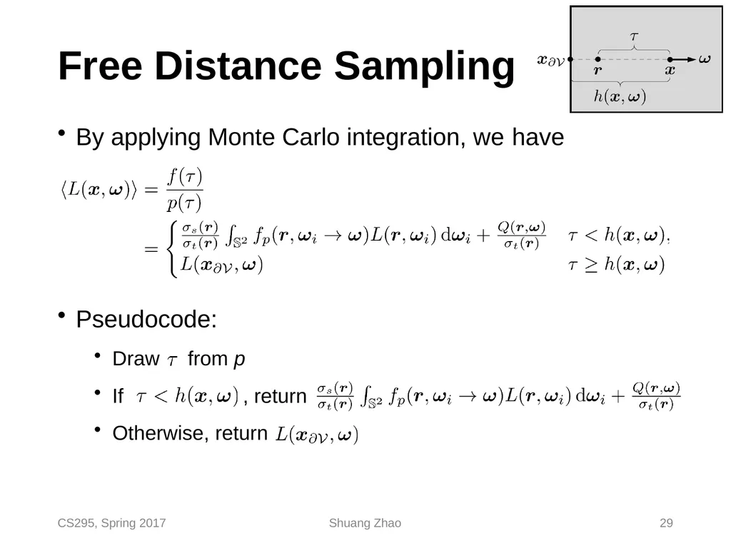 Radiative Transfer & Volume Path Tracing CS295, - slide 29 of 44