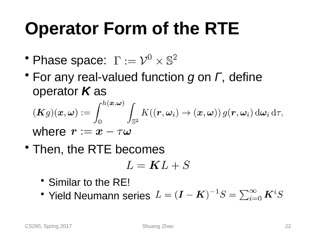 Radiative Transfer & Volume Path Tracing CS295, - slide 22 of 44