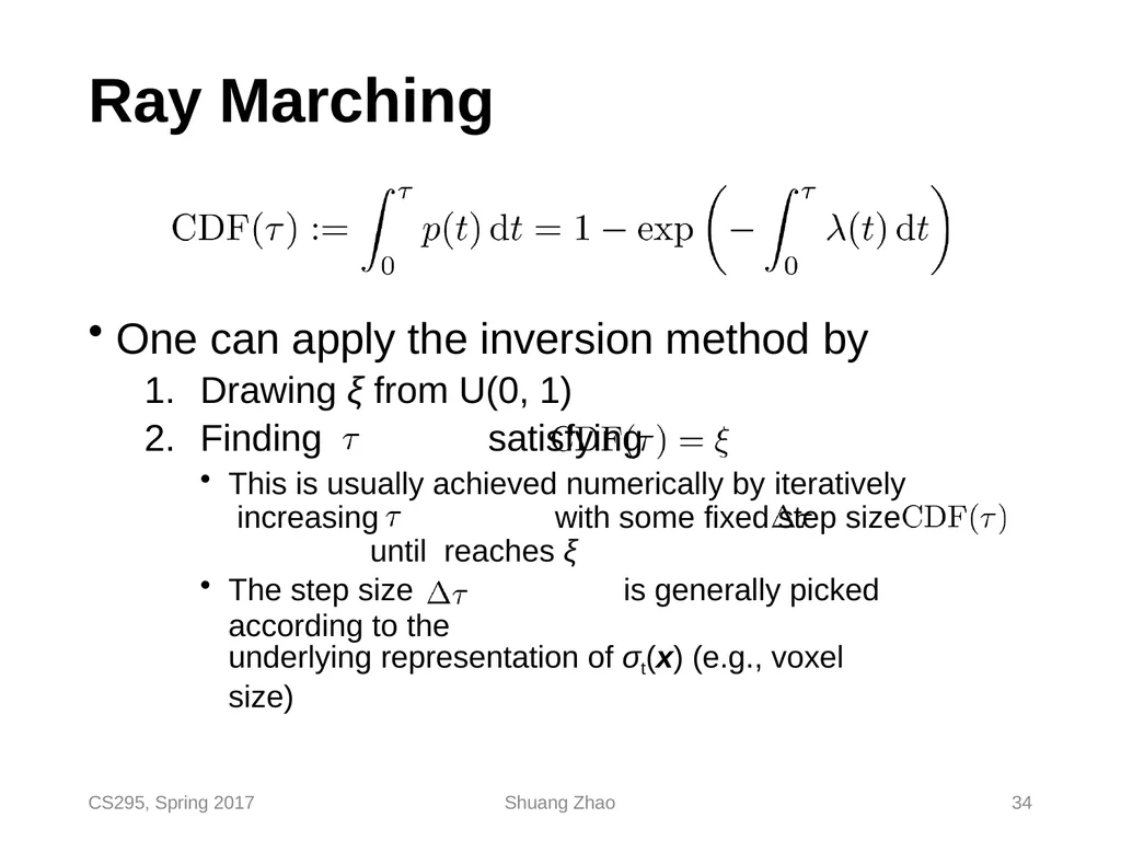 Radiative Transfer & Volume Path Tracing CS295, - slide 34 of 44
