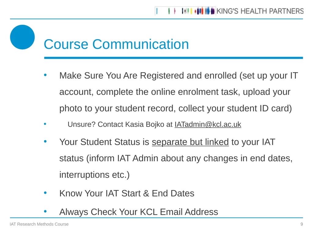 KCL IAT Research Methods Course Prof James - slide 9 of 19
