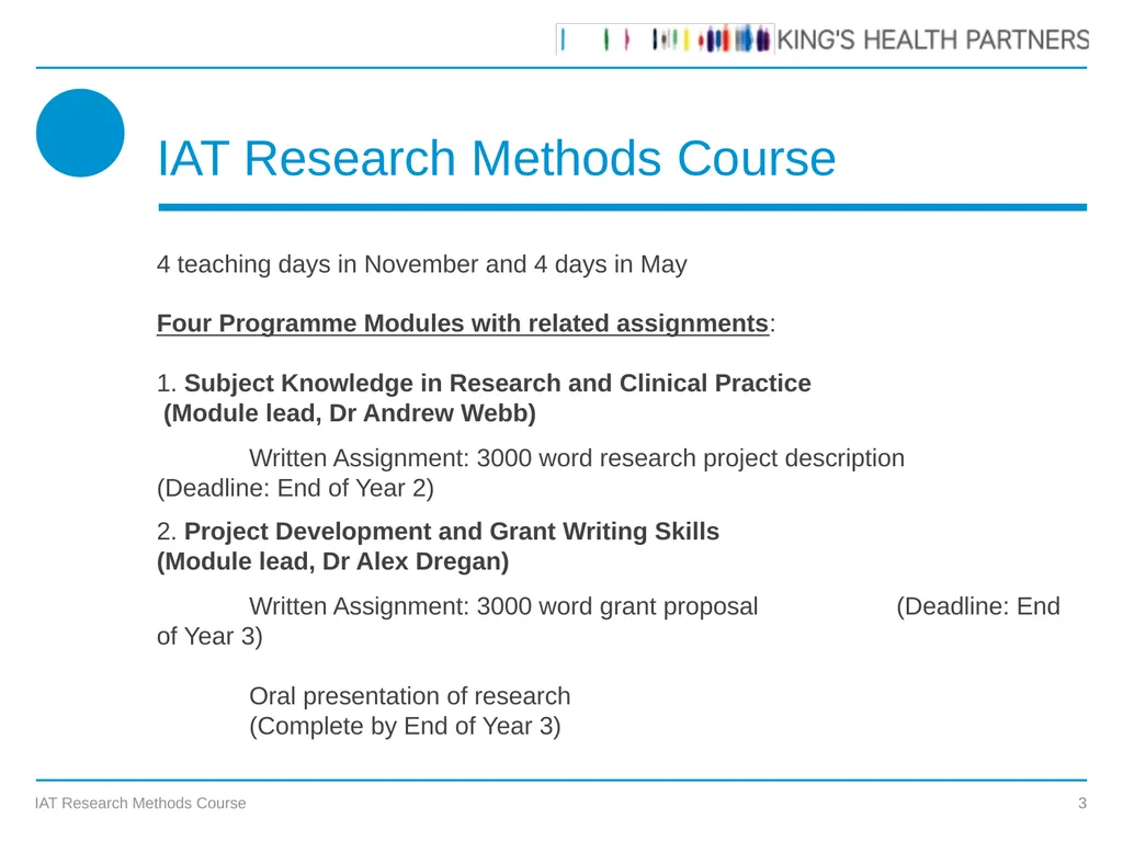 KCL IAT Research Methods Course Prof James - slide 3 of 19