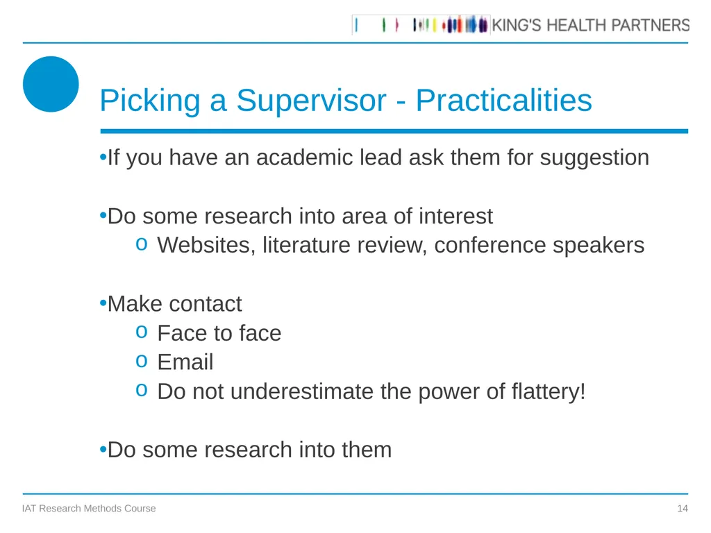 KCL IAT Research Methods Course Prof James - slide 14 of 19