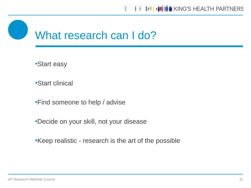 KCL IAT Research Methods Course Prof James - slide 11 of 19