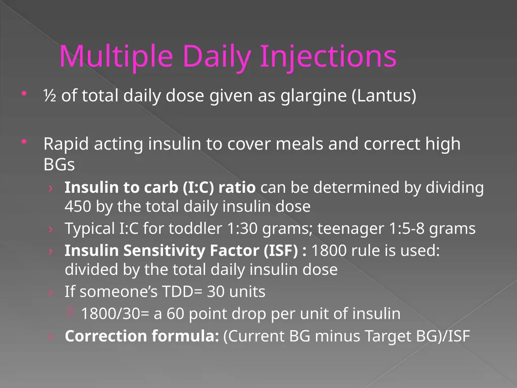 Quick insulin dosing reference for residents Dept - slide 7 of 13