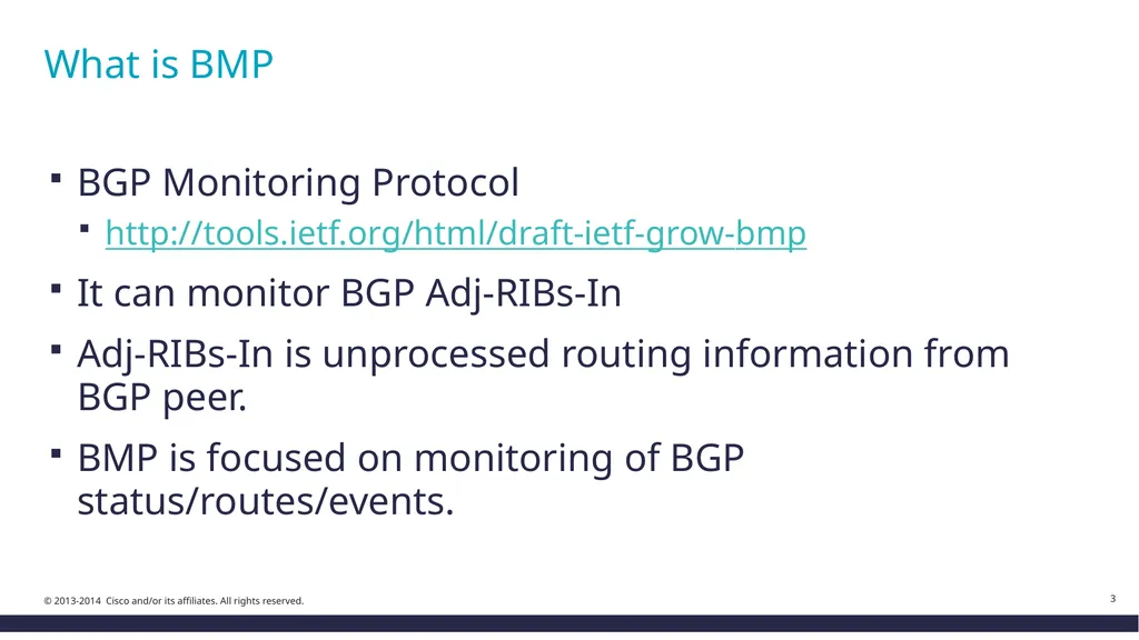 BMP(BGP Monitoring Protocol) Testing by *JANOGers - slide 3 of 10