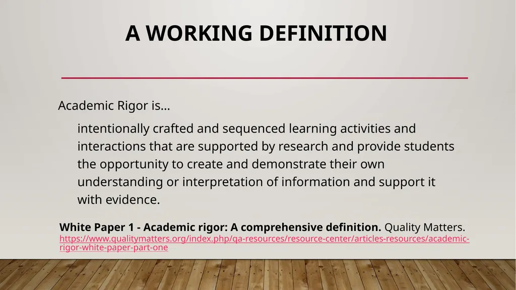 Defining and implementing academic rigor: a 5-year - slide 10 of 36