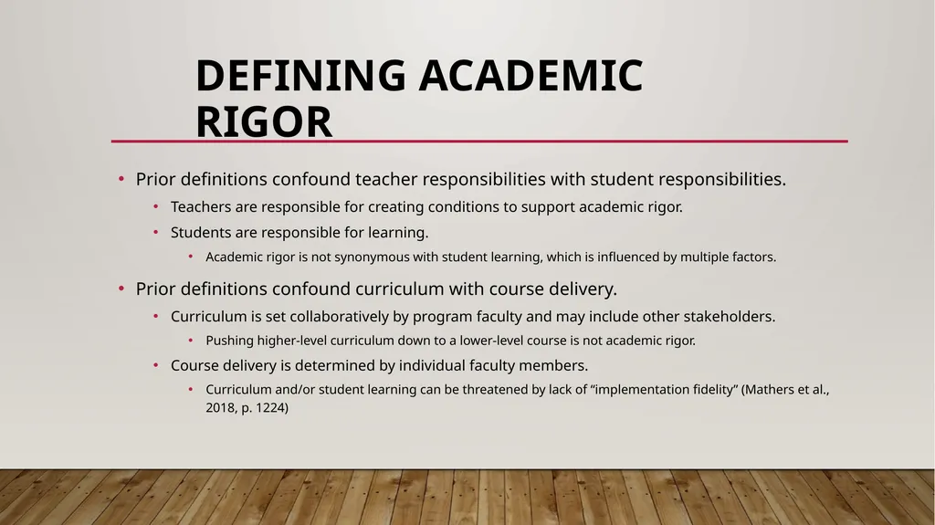 Defining and implementing academic rigor: a 5-year - slide 6 of 36
