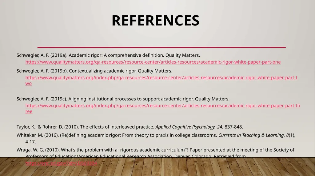 Defining and implementing academic rigor: a 5-year - slide 36 of 36