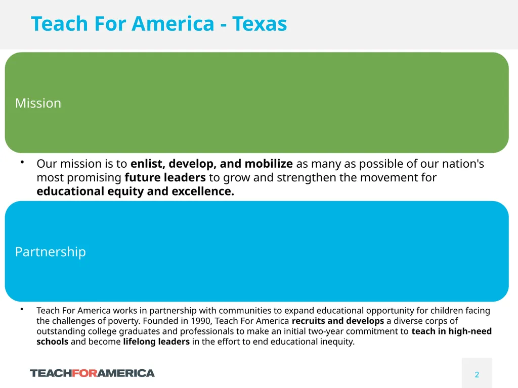 Teach For America - Texas Conference on Educating - slide 2 of 8