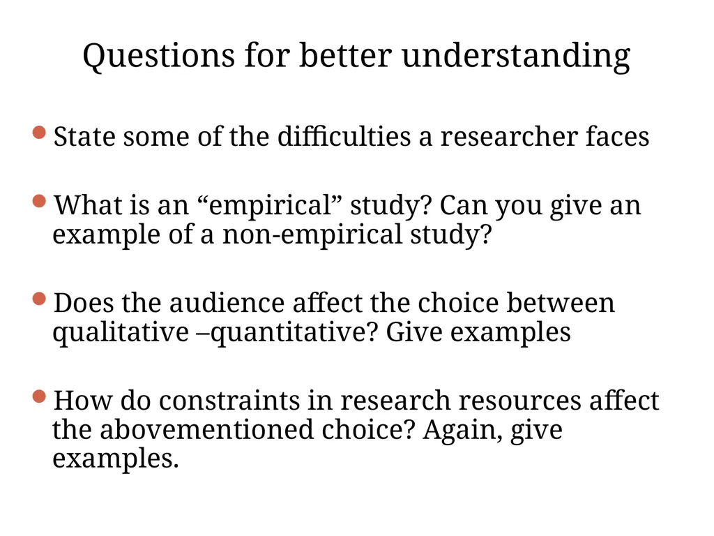 Research methodology Introduction: Approaches to - slide 18 of 20