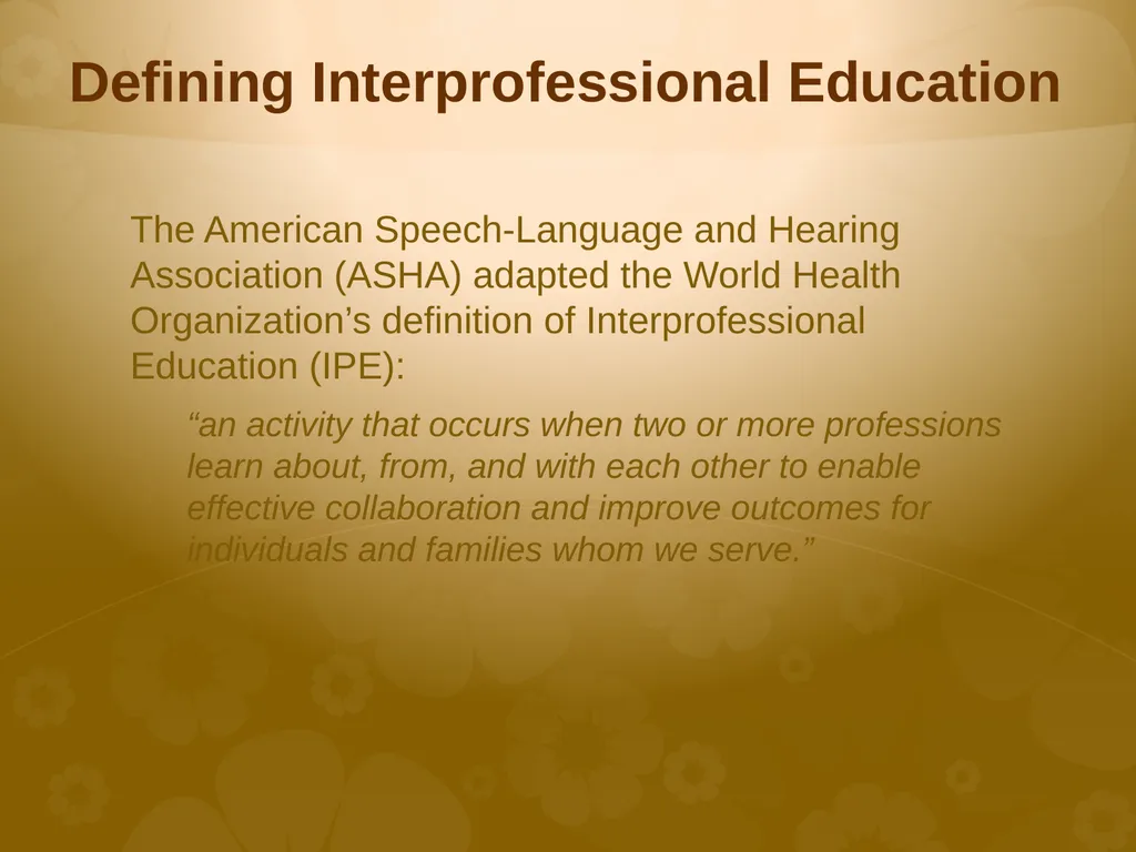 Interprofessional Education Introduction - slide 3 of 16