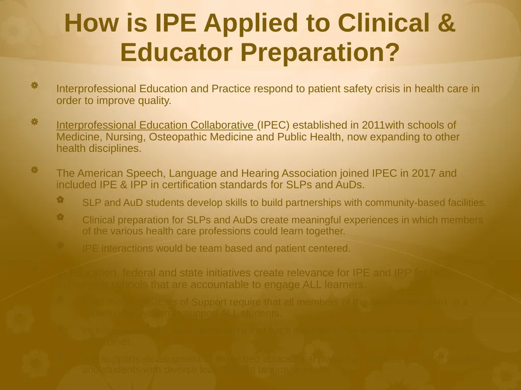 Interprofessional Education Introduction - slide 10 of 16