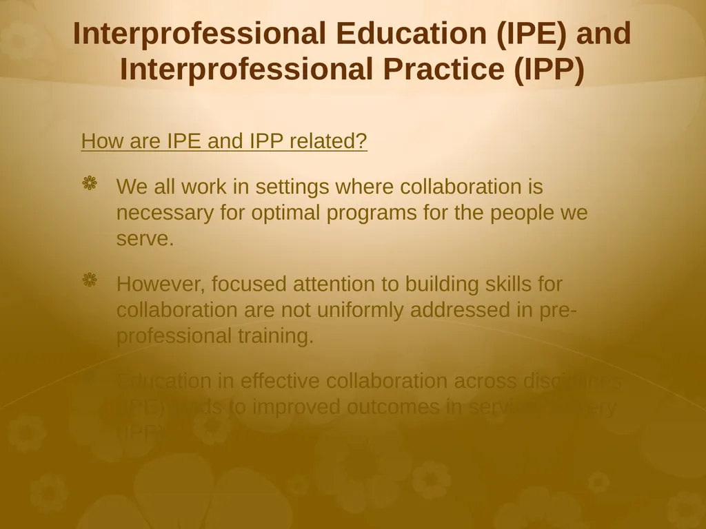 Interprofessional Education Introduction - slide 4 of 16