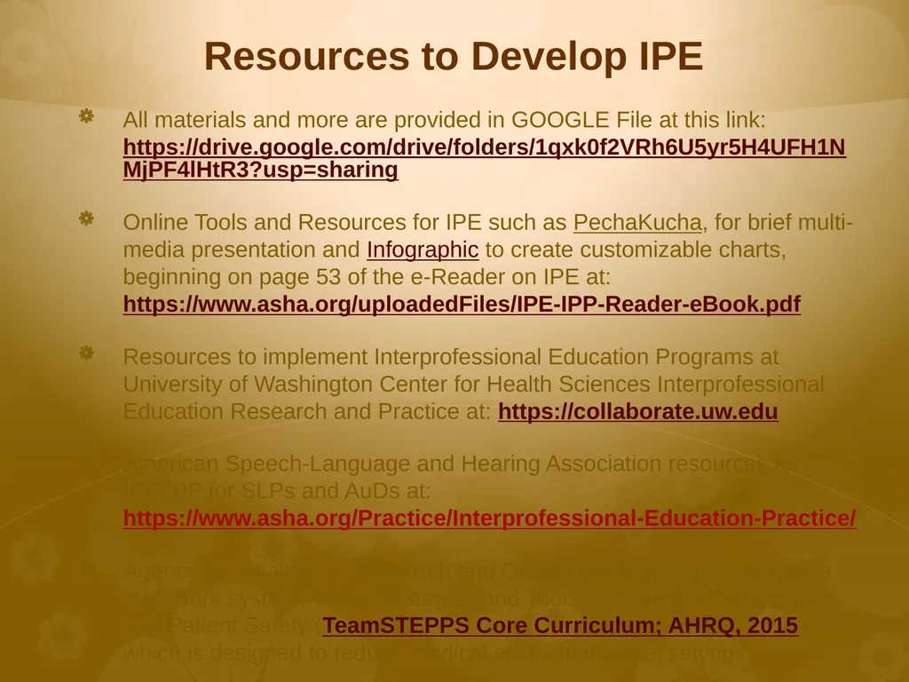 Interprofessional Education Introduction - slide 14 of 16