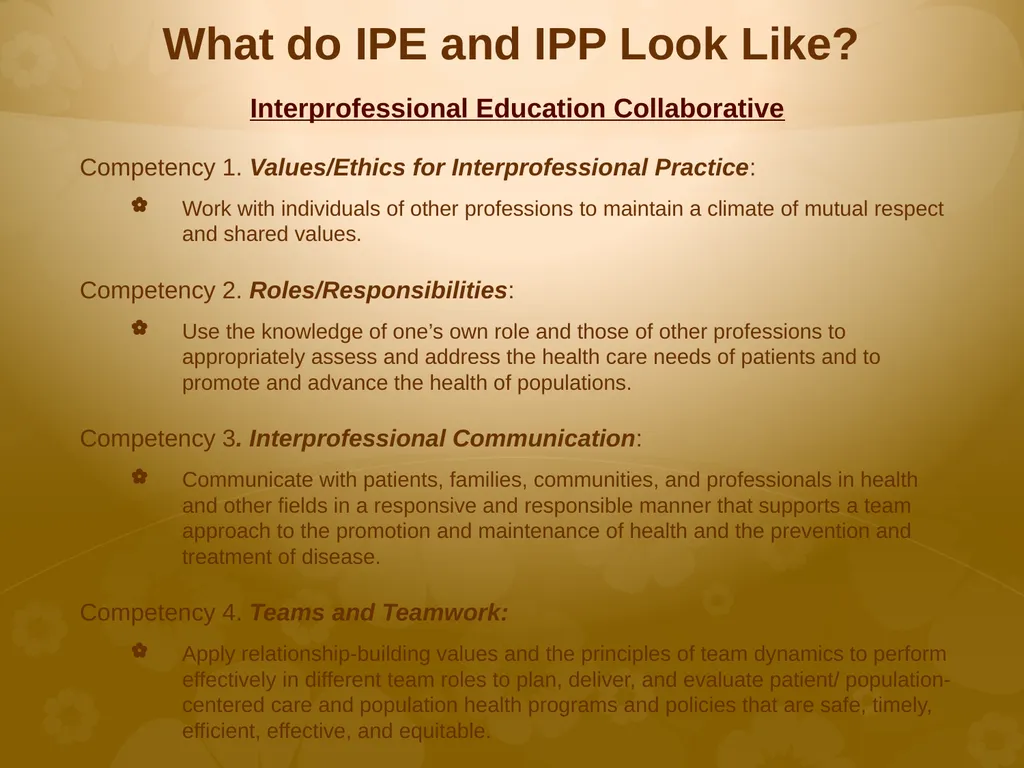 Interprofessional Education Introduction - slide 8 of 16