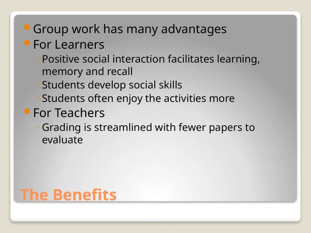 Collaboration and Rigorous Assessment: Group Work - slide 2 of 12