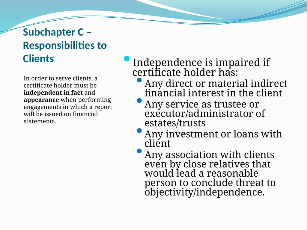 The CPA’s Guide to Ethical Behavior By Jolene A. - slide 23 of 39