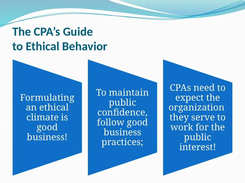 The CPA’s Guide to Ethical Behavior By Jolene A. - slide 15 of 39