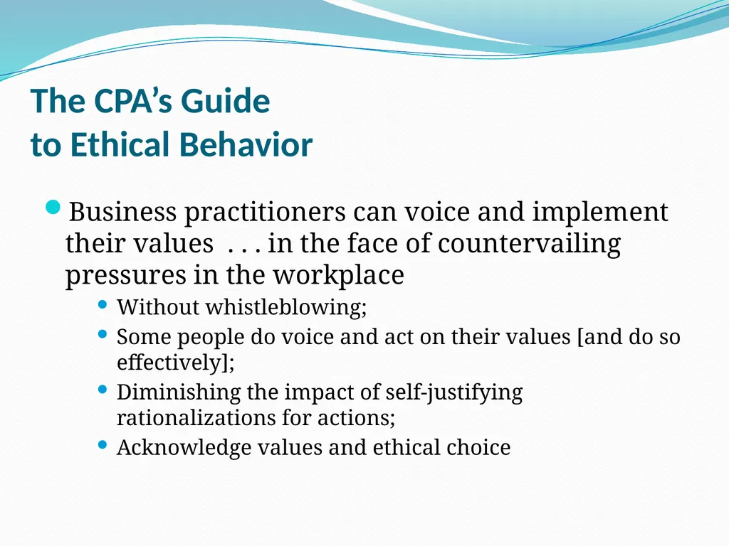 The CPA’s Guide to Ethical Behavior By Jolene A. - slide 7 of 39