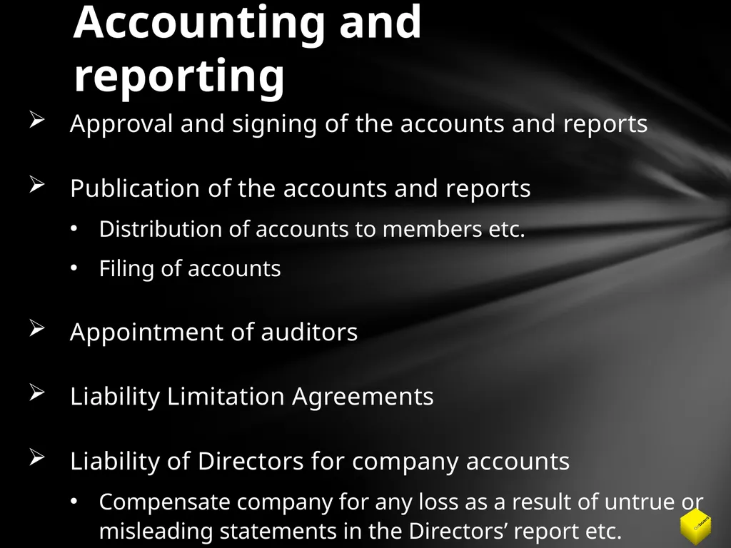 Legal duties of a Company Director Duty to promote - slide 18 of 24
