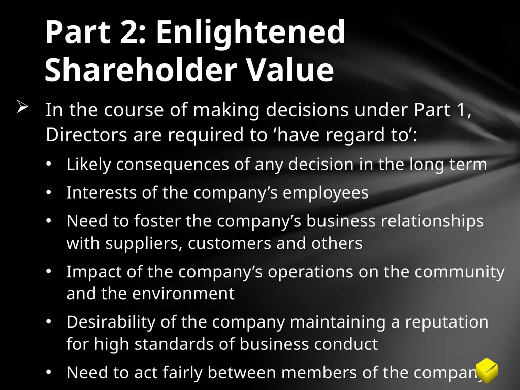 Legal duties of a Company Director Duty to promote - slide 4 of 24