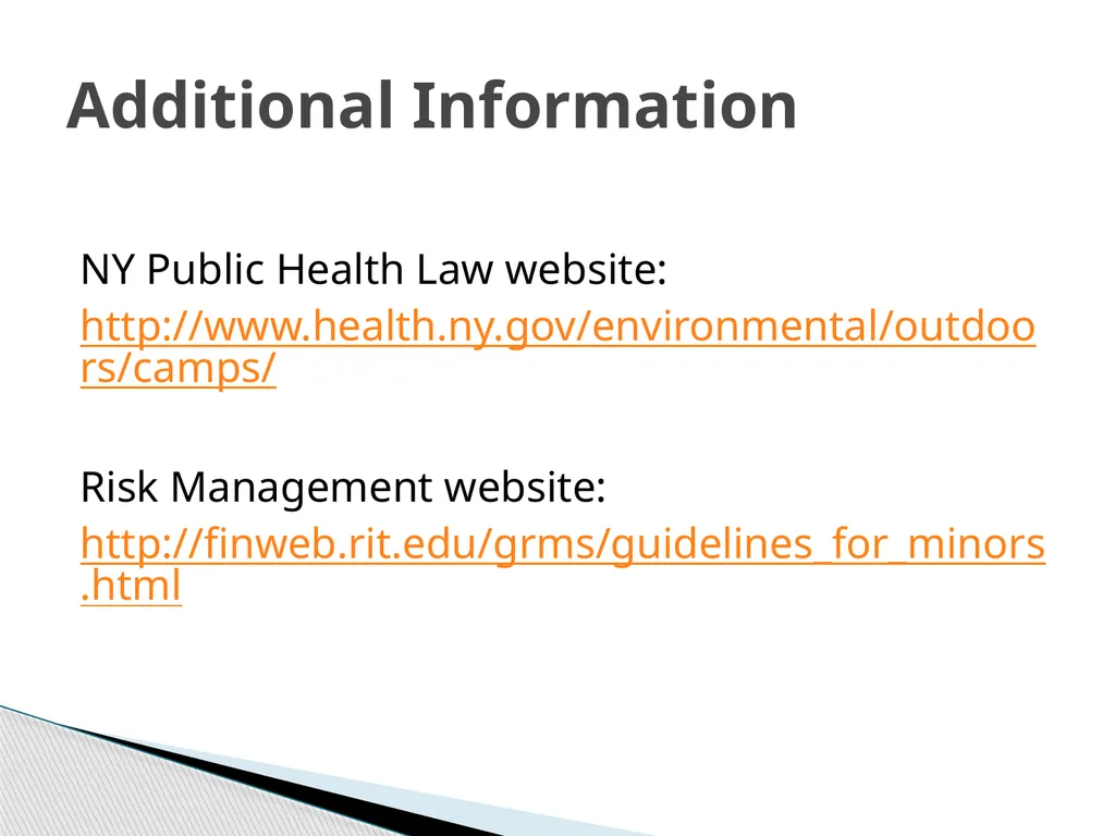 RIT Summer Camp Guidelines Melinda Ward Jody Nolan - slide 14 of 14