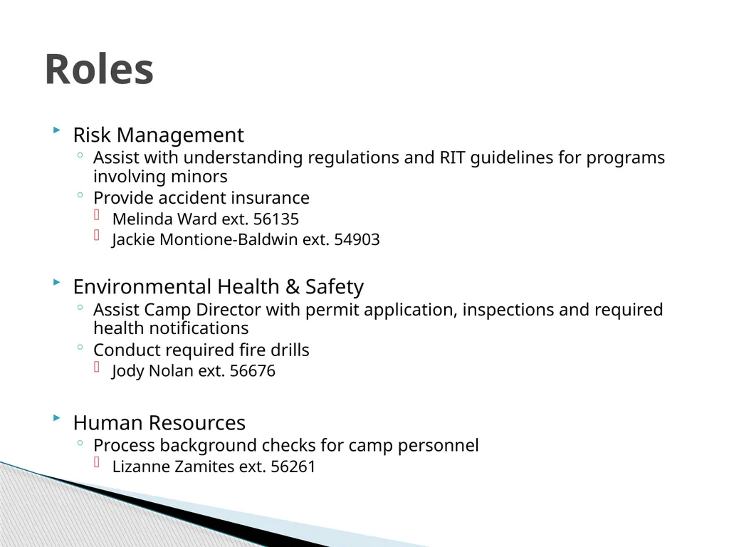 RIT Summer Camp Guidelines Melinda Ward Jody Nolan - slide 3 of 14