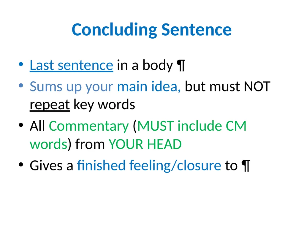 Writing a ONE-Chunk Paragraph Jane Schaffer – - slide 13 of 17