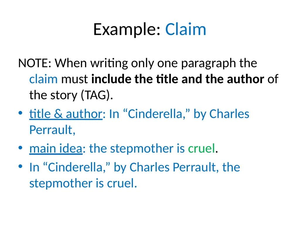 Writing a ONE-Chunk Paragraph Jane Schaffer – - slide 5 of 17