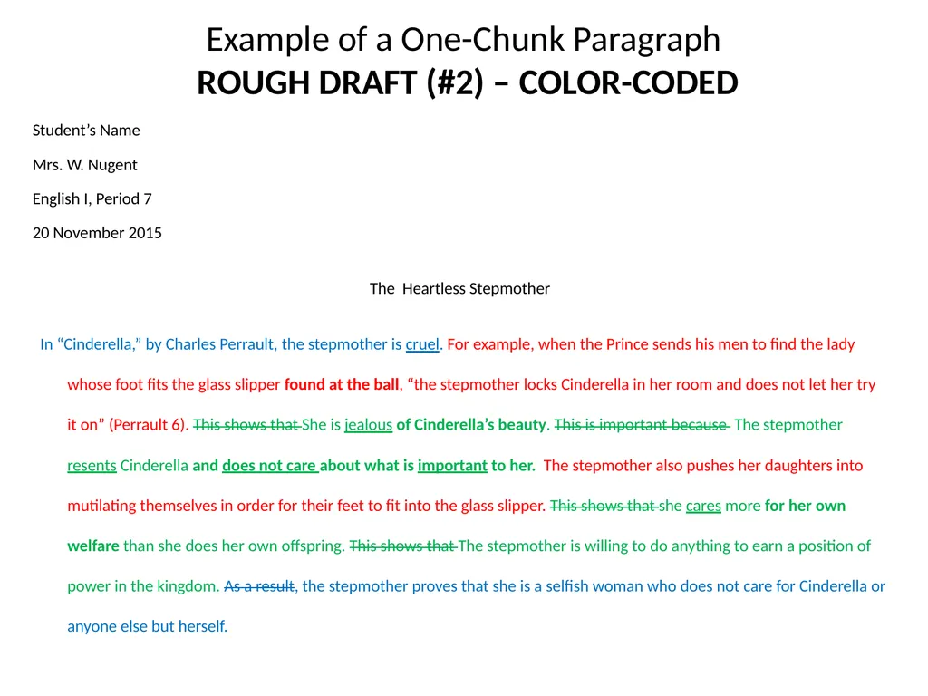 Writing a ONE-Chunk Paragraph Jane Schaffer – - slide 16 of 17