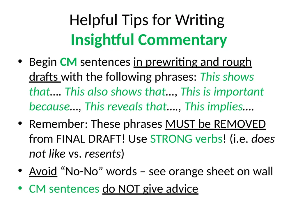 Writing a ONE-Chunk Paragraph Jane Schaffer – - slide 10 of 17