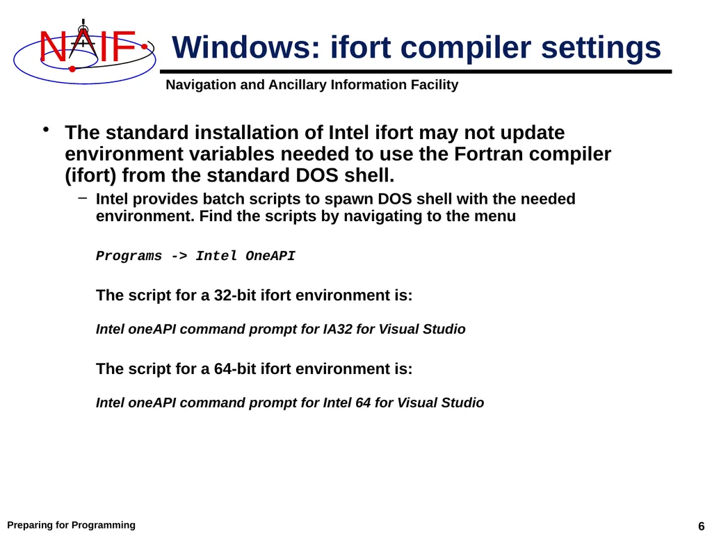 Preparing for Programming Using the SPICE Toolkits - slide 6 of 19