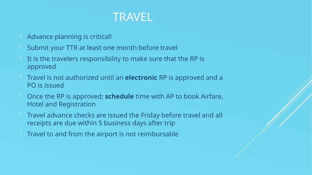 Travel & Training Expenses TTR - RP/PO Purchases - slide 2 of 7