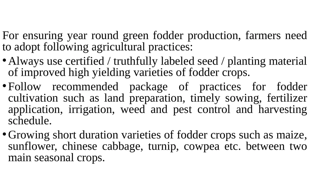 LPM (Unit-2) Fodder Production and Conservation - slide 7 of 11