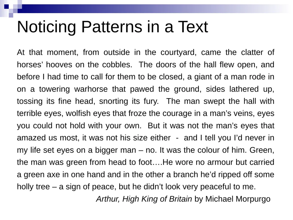 Creating characters in narrative: Using verbs to - slide 12 of 12