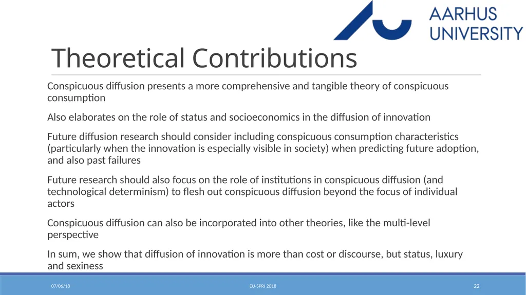 Conspicuous Diffusion: Theorizing How Status - slide 22 of 23