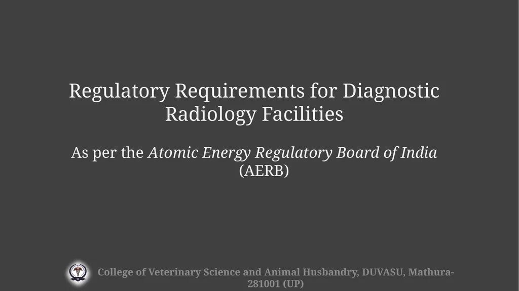 Radiation hazards & safety Gulshan Kumar MVSc, PhD - slide 26 of 29