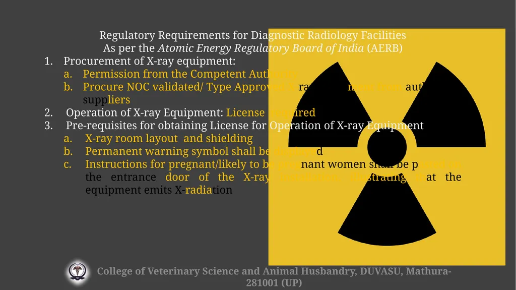 Radiation hazards & safety Gulshan Kumar MVSc, PhD - slide 27 of 29