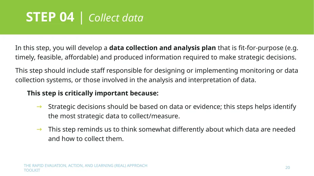 The Rapid Evaluation, Action, and Learning (REAL) - slide 20 of 29