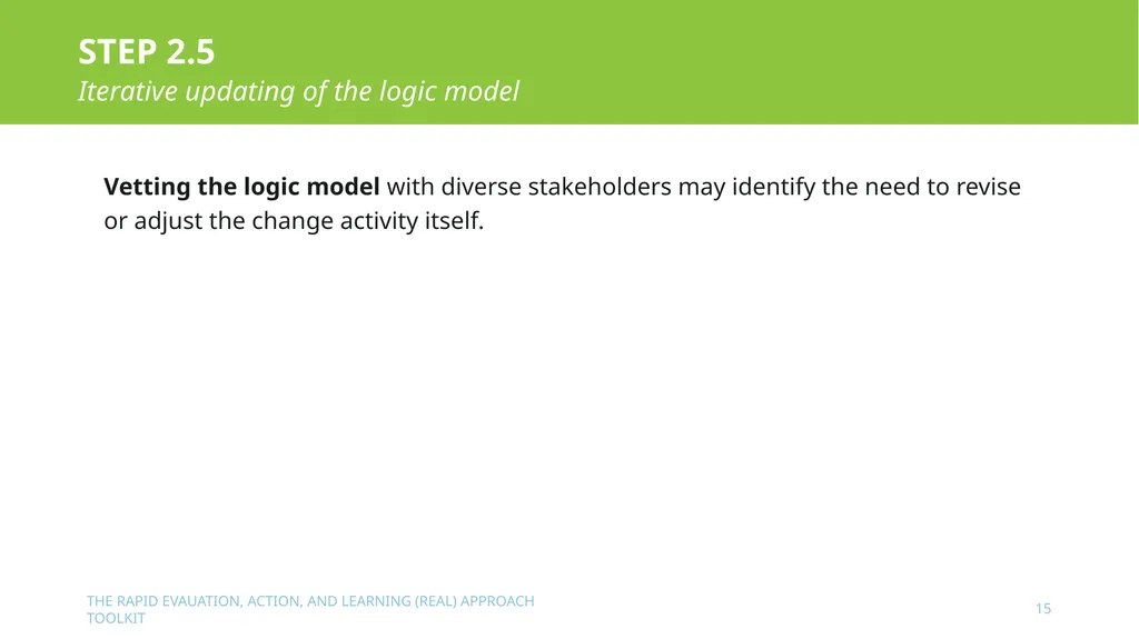 The Rapid Evaluation, Action, and Learning (REAL) - slide 15 of 29