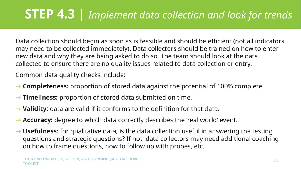 The Rapid Evaluation, Action, and Learning (REAL) - slide 23 of 29