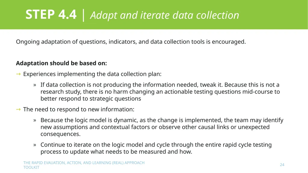 The Rapid Evaluation, Action, and Learning (REAL) - slide 24 of 29